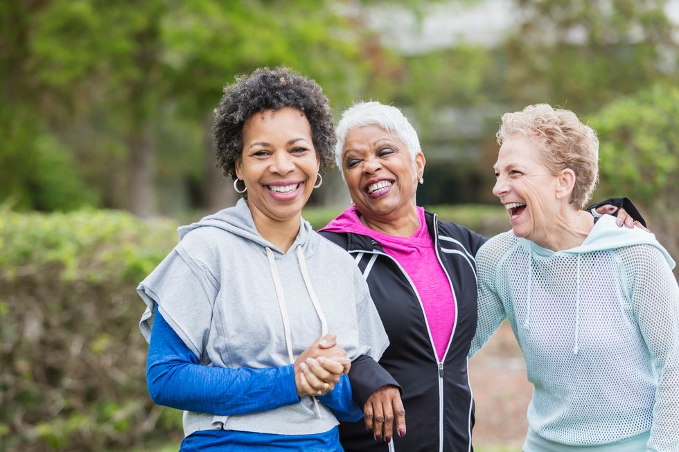 group of women exercisting outdoors