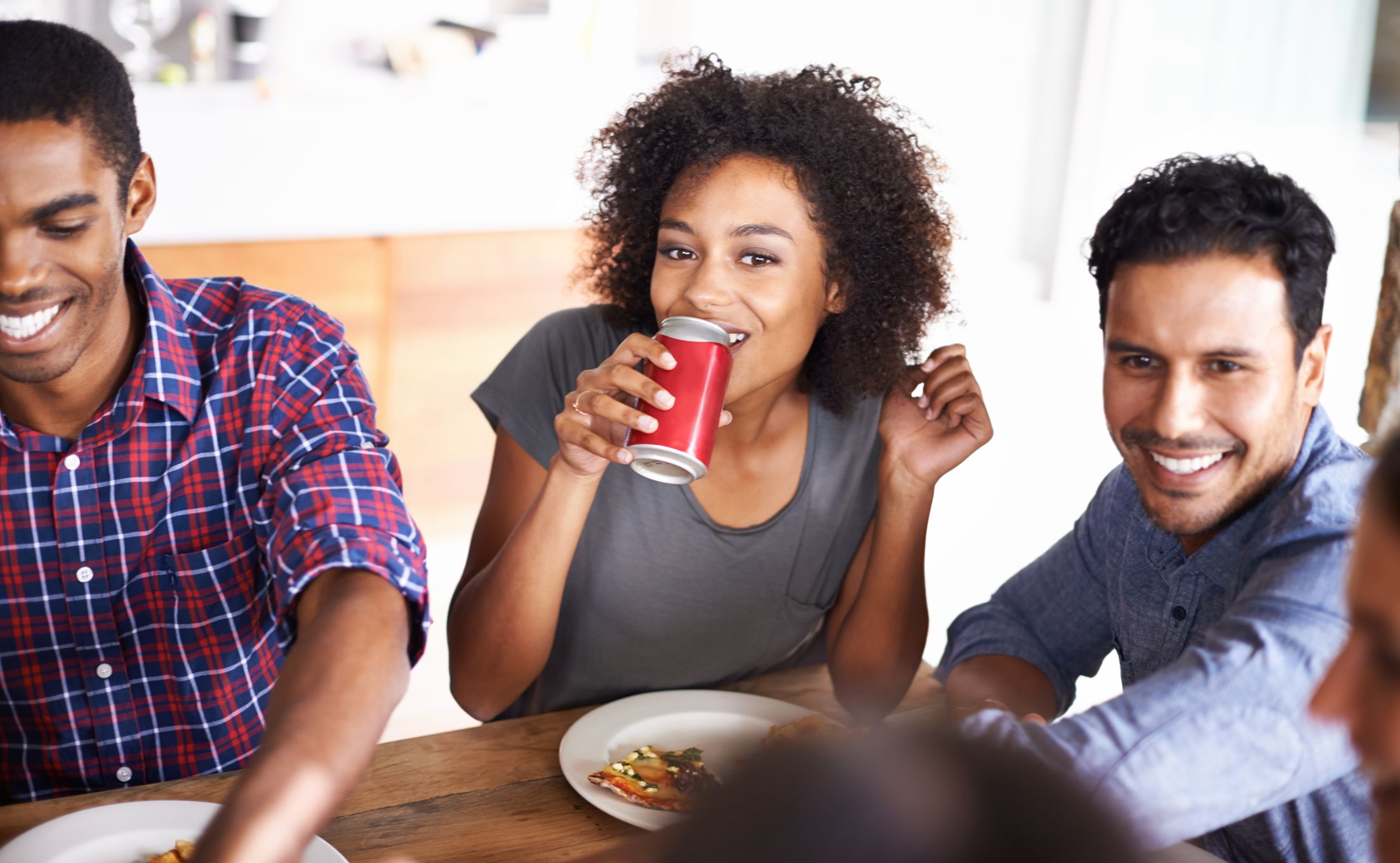 friends Catching up with friends over pizza 