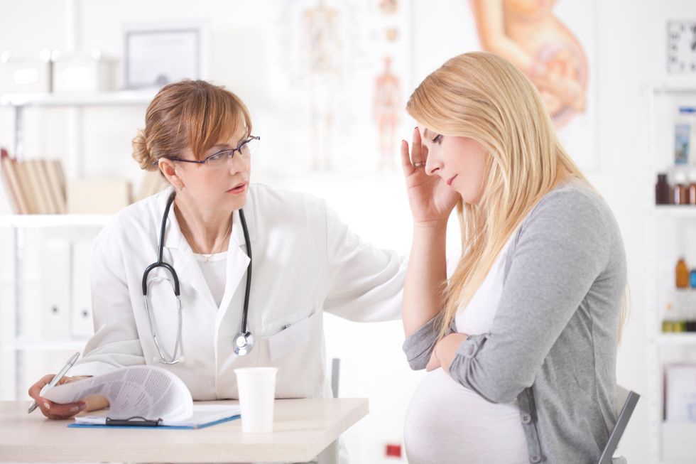 Pregnant woman at doctor's office